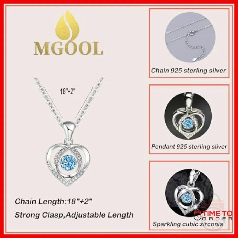 Sterling Silver Love Knot Pendant Necklace with CZ Stone 20